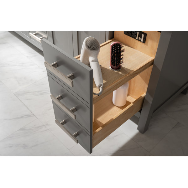 Breakwater Bay Oberlander 84'' Double Bathroom Vanity with Quartz Top